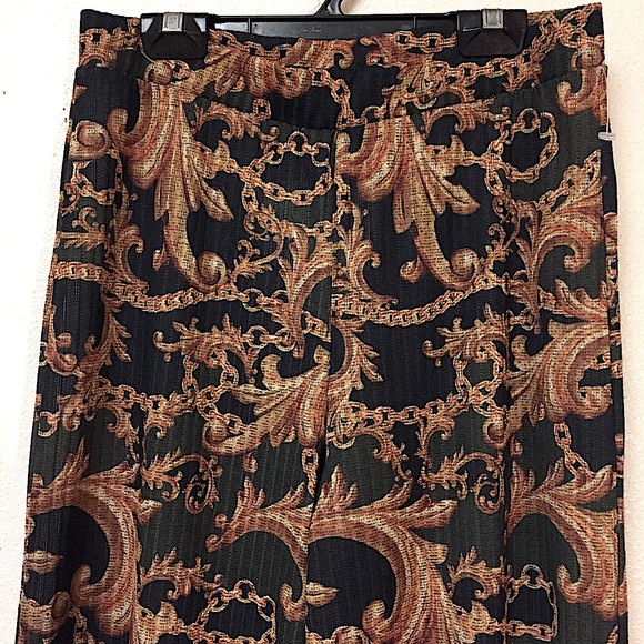 Zara Baroque Print Wide Leg Palazzo Pants - Picture 6 of 10